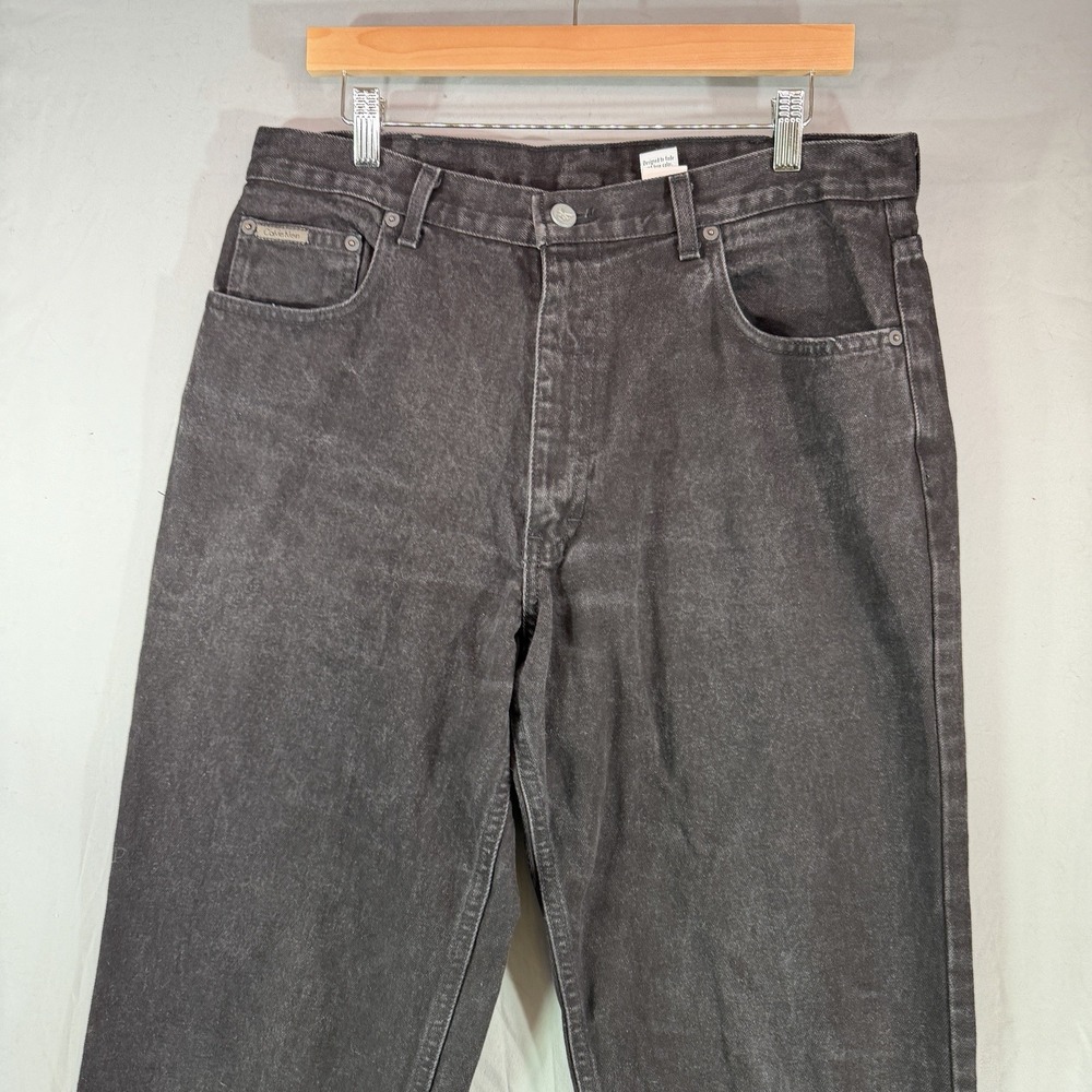 Vintage Calvin Klein Jeans Mens 36 (Fits 34x36) Black Dark Wash Union Made USA